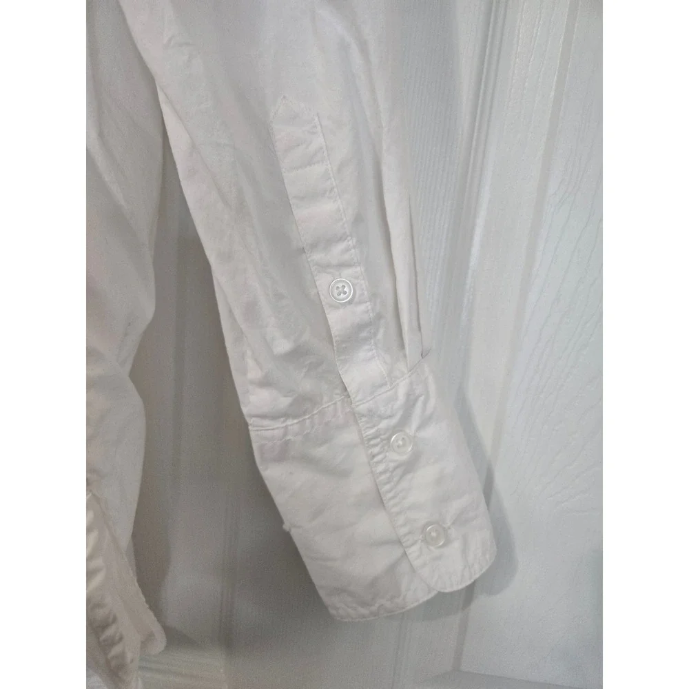 Banana Republic Mens White 100% Cotton Long Sleeve Button Down Shirt Large